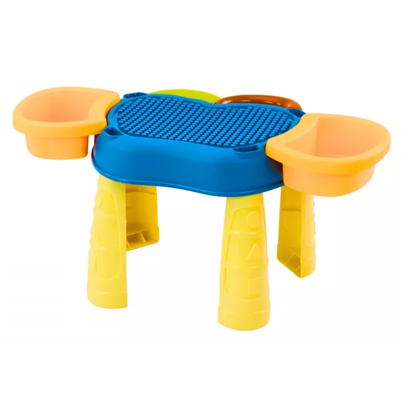 LEAN TOYS Multifunktionstisch 4in1 Bauklötze Angeln Malen Blau