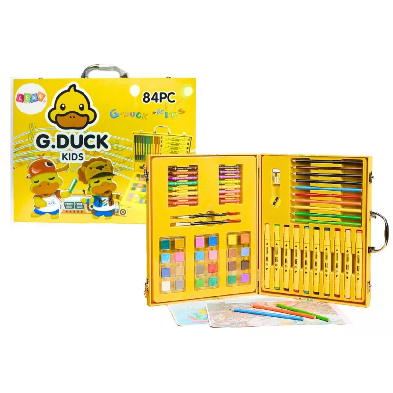 LEAN Art Set in a Suitcase Yellow Duck 84 Pieces