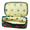 LEAN School Pencil Case Organizer Roomy Additional Pocket Cherries Green 21.5cm