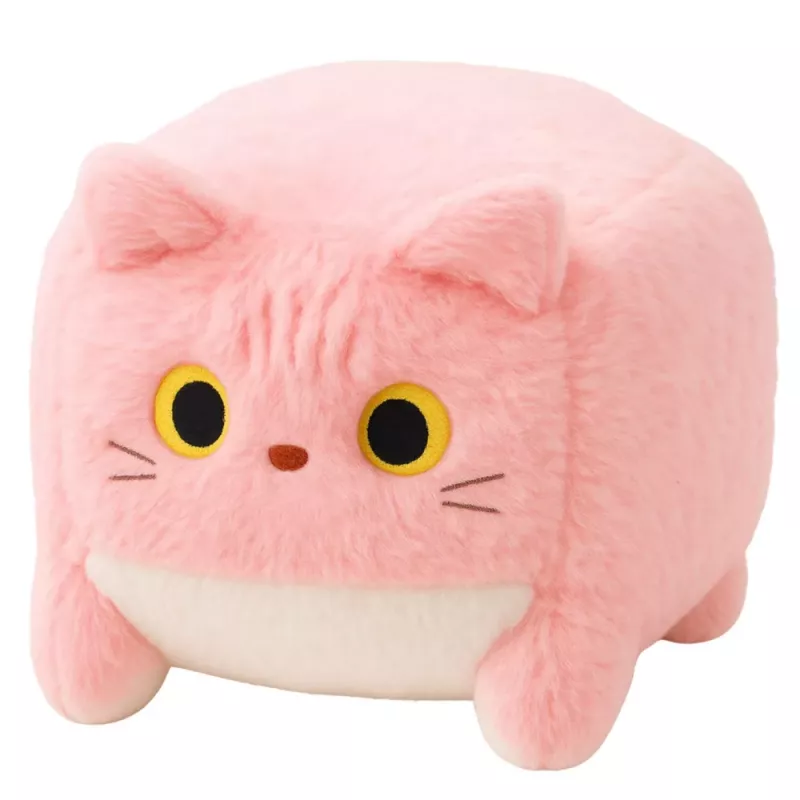 LEAN TOYS Plüsch-Maskottchen Kuscheltier Katzenwürfel Pink 18cm
