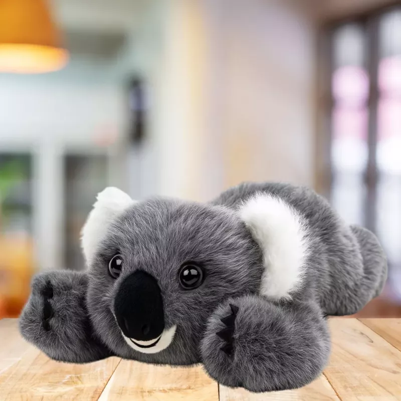 LEAN TOYS Plüsch-Koala Bär liegend grau 30 cm