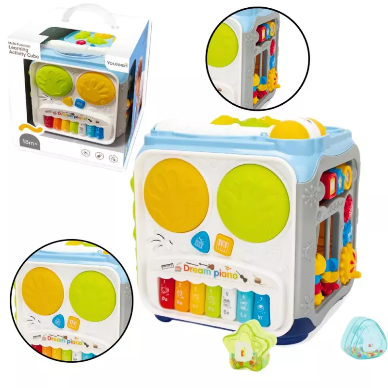 LEAN TOYS Multifunktionaler Lernwürfel für Kleinkinder mit Licht und Sound