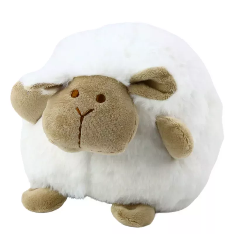 LEAN TOYS Plüschschaf Schlaf-Kuscheltier mit Licht und Sound, Weiß
