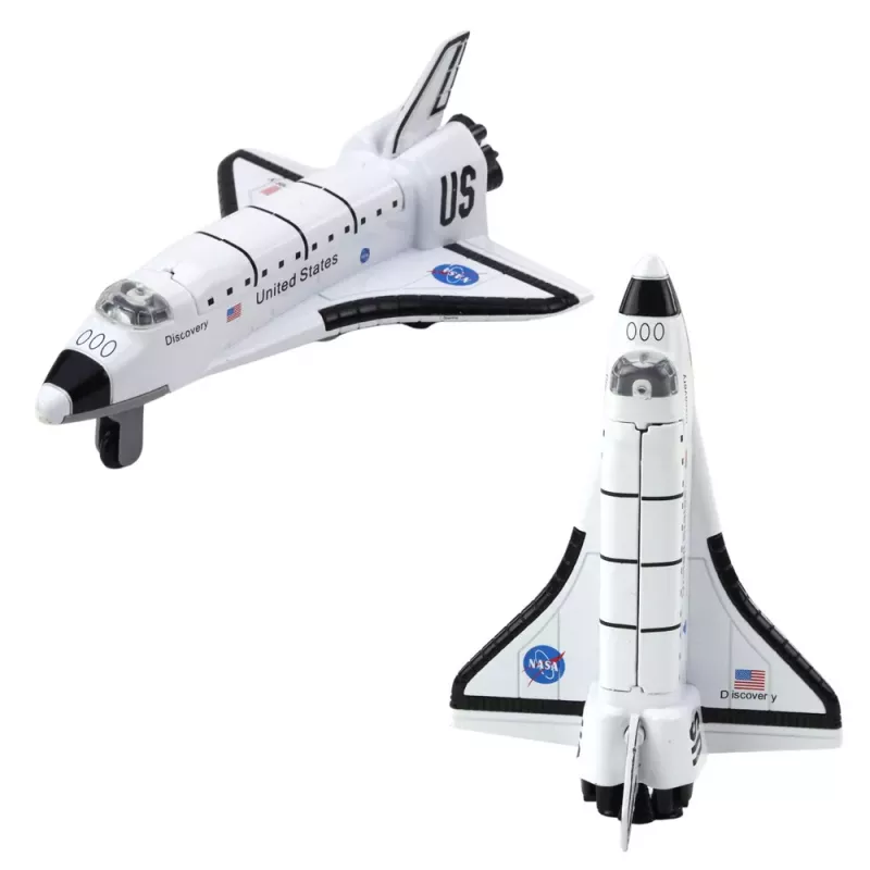 LEAN TOYS Spaceship Metal Pull-Back Drive White Markings