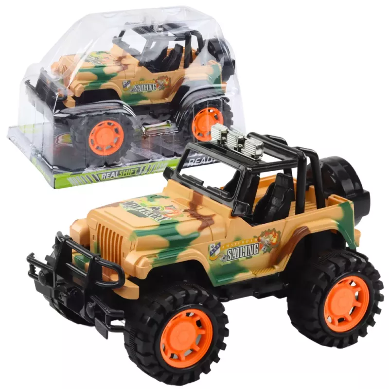 LEAN TOYS Großes Militärgeländefahrzeug Beige