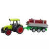 LEAN TOYS Grüner landwirtschaftlicher Traktor mit Anhänger für Baumstämme 47cm