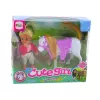 LEAN TOYS Mini-Puppen-Set mit Reitkostüm und Sattel