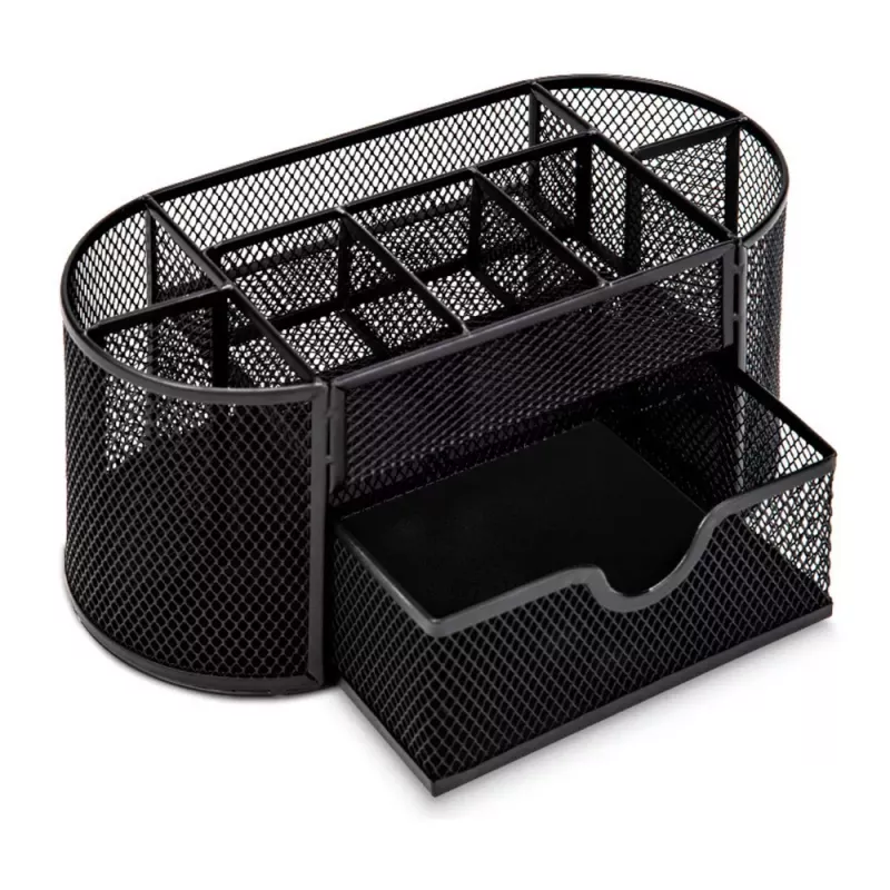LEAN Metall-Büroorganizer mit Schublade, Schwarz