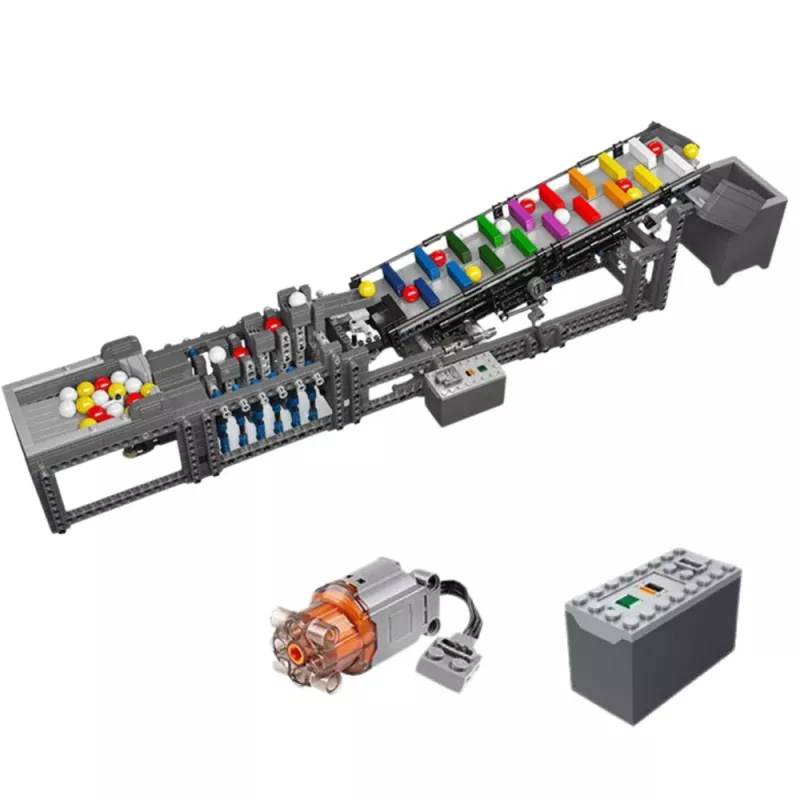 LEAN TOYS Bausteine Kugelbahn mit Elektromotor 1281 Teile