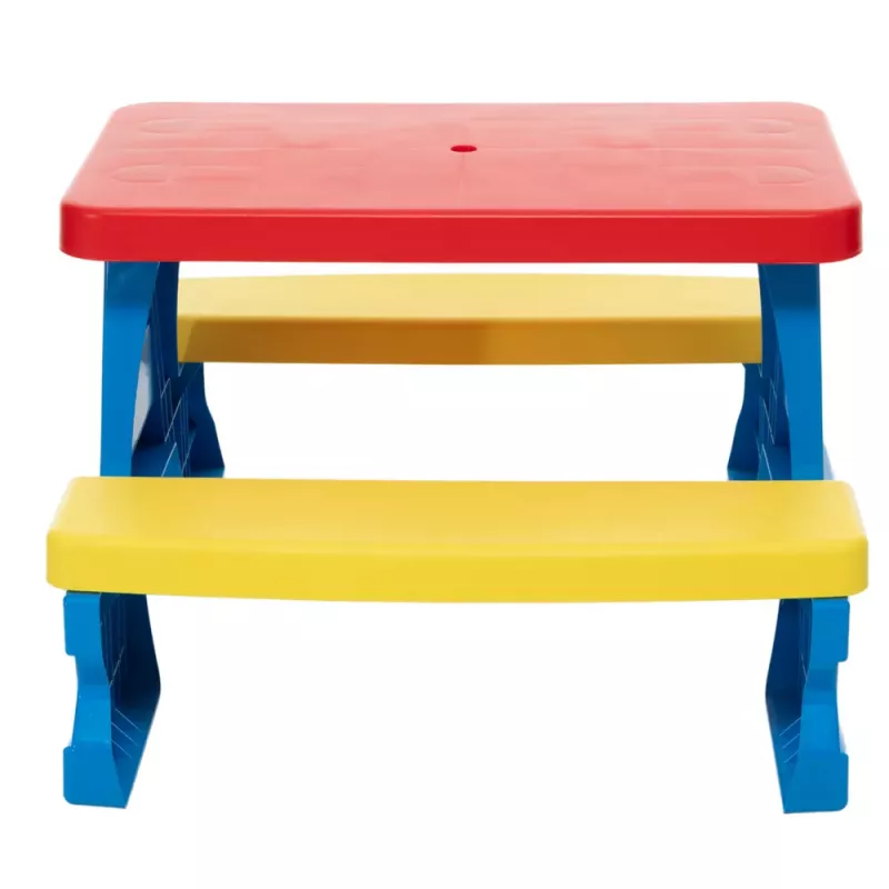 Dorex Kinder-Gartentisch mit Bänken, Blau, Set 5067