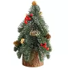 LEAN Dekorativer Weihnachtsbaum auf Stamm mit roten Vogelbeeren und Zapfen 38 x 15 cm