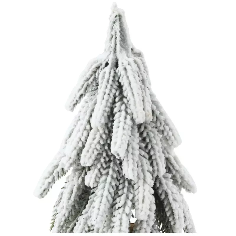 LEAN Dekorativer künstlicher Weihnachtsbaum auf schneebedecktem Stamm 20 x 9 cm