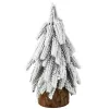 LEAN Dekorativer künstlicher Weihnachtsbaum auf Stamm mit Schnee 30 x 10 cm