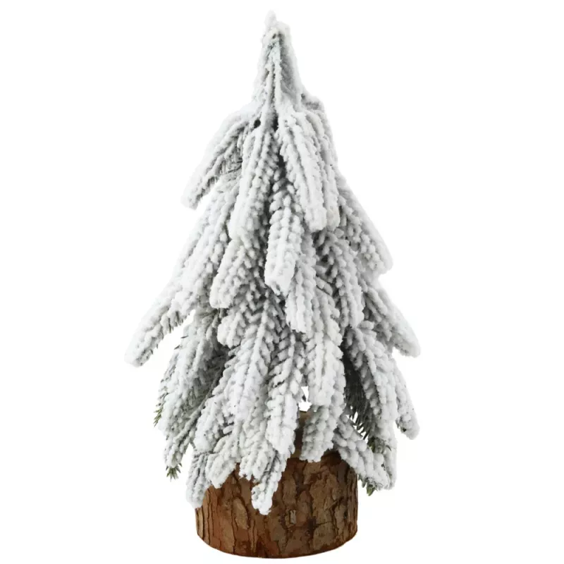 LEAN Dekorativer künstlicher Weihnachtsbaum auf Stamm mit Schnee 30 x 10 cm