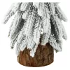 LEAN Dekorativer künstlicher Weihnachtsbaum auf Stamm mit Schnee 30 x 10 cm