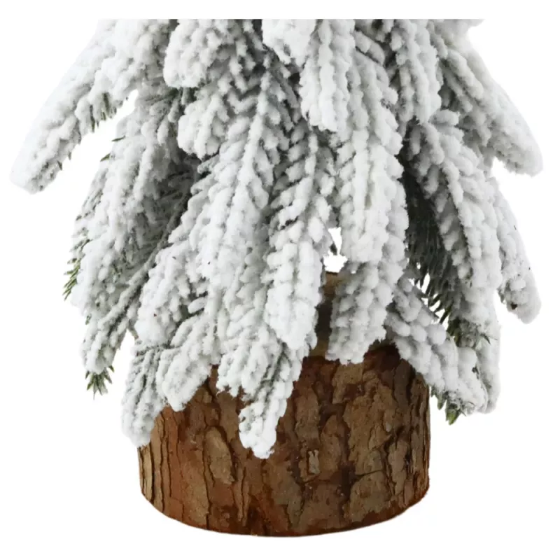 LEAN Dekorativer künstlicher Weihnachtsbaum auf Stamm mit Schnee 30 x 10 cm