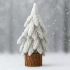 LEAN Dekorativer künstlicher Weihnachtsbaum auf Stamm mit Schnee 30 x 10 cm