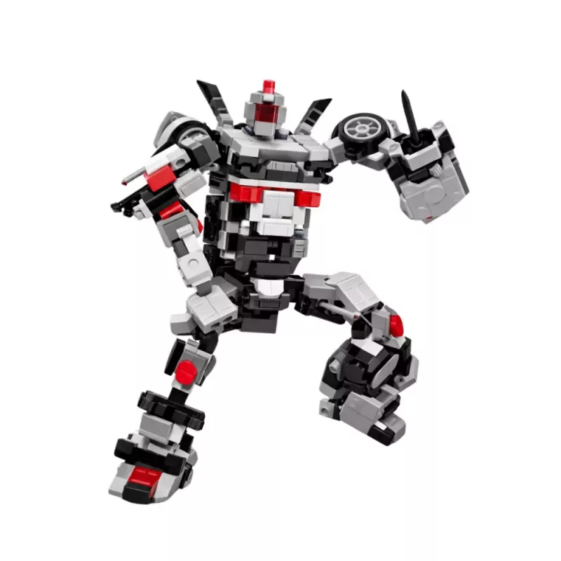 LEAN TOYS Bausteine Rennwagen Roboter 2in1 Weiß 320 Teile