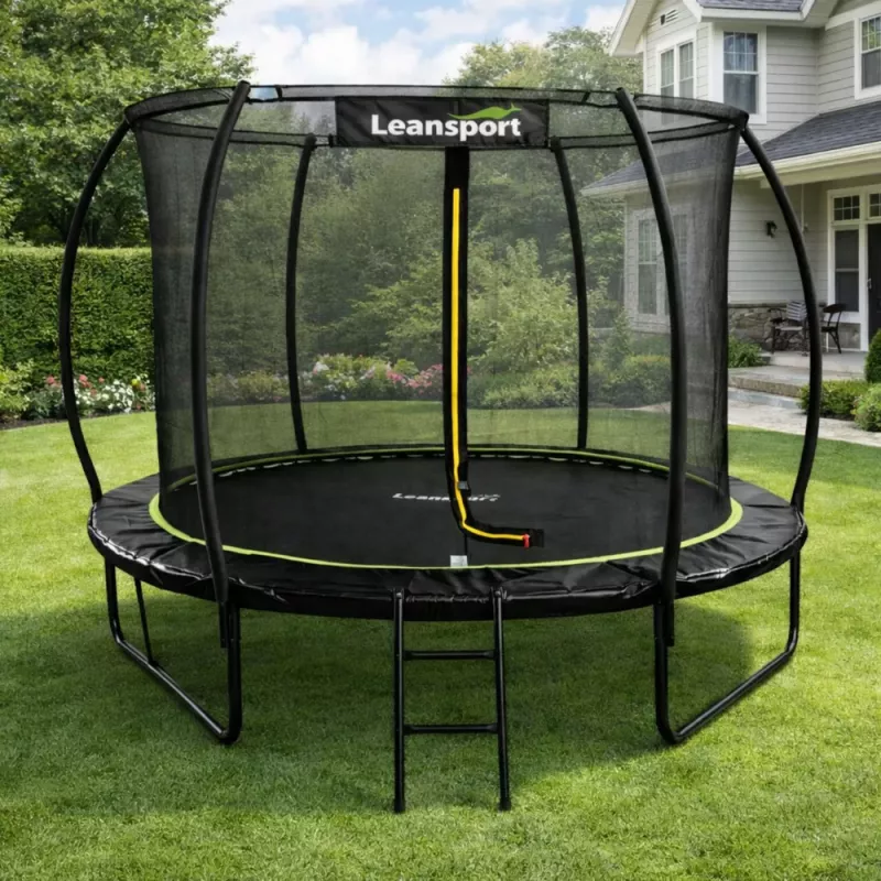 LEAN SPORT LEAN Gartentrampolin mit Innennetz Schwarz und Grün 183CM 6FT