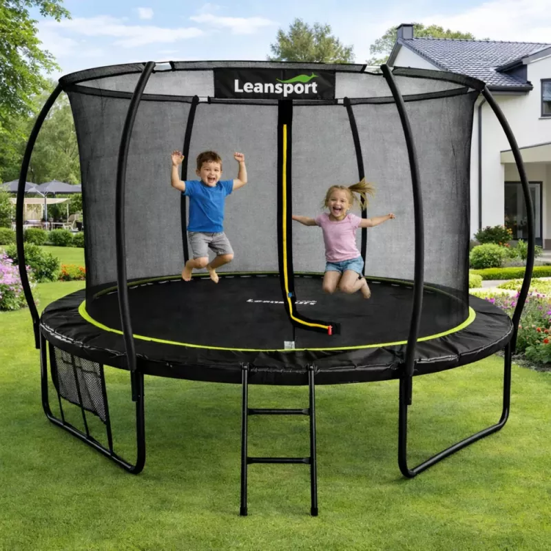 LEAN SPORT LEAN Gartentrampolin mit Innennetz Schwarz und Grün 252CM 8FT