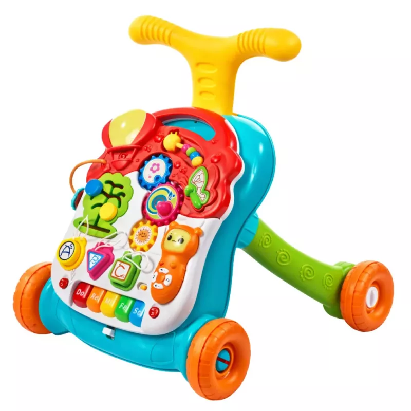 LEAN TOYS Educational Walker Pusher Table Interactive Panel 5 in 1 Multicolor