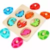 LEAN TOYS Holzpuzzle Dinosaurier in Eiern Pädagogisches Memory-Spiel