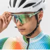 Rockbros Photochrome Fahrradbrille mit UV-Schutz und Korrektureinsatz, Transparent Black