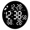 LEAN Digital LED Wanduhr Datum Temperatur Luftfeuchtigkeit Alarm Fernbedienung 25 cm