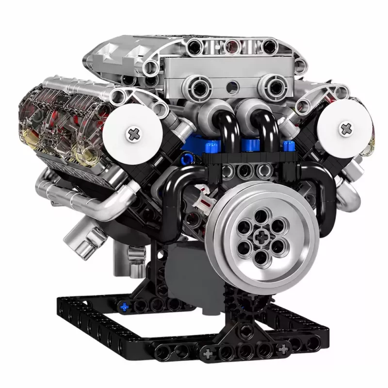 LEAN TOYS Bausatz V8-Motor mechanisches Modell mit beweglichen Kolben, 552 Teile