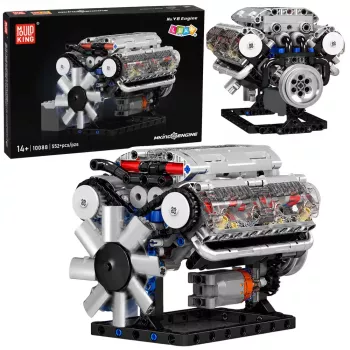 LEAN TOYS Bausatz V8-Motor mechanisches Modell mit beweglichen Kolben, 552 Teile