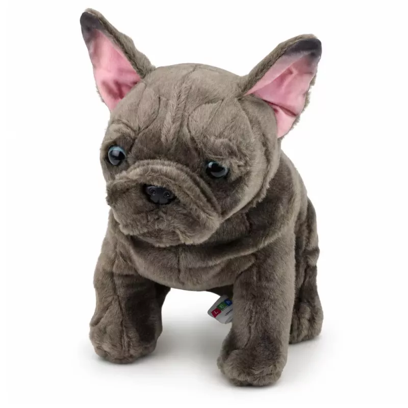 LEAN TOYS Plüschtier Französische Bulldogge Braun 22 cm