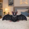 LEAN TOYS Plüschtier Fledermaus mit faltbaren Flügeln Grau 57 cm
