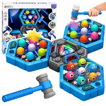 LEAN TOYS Arcade-Spiel Whack-A-Mole Monster für 3 Spieler, 3 Modi, leuchtende Hämmer