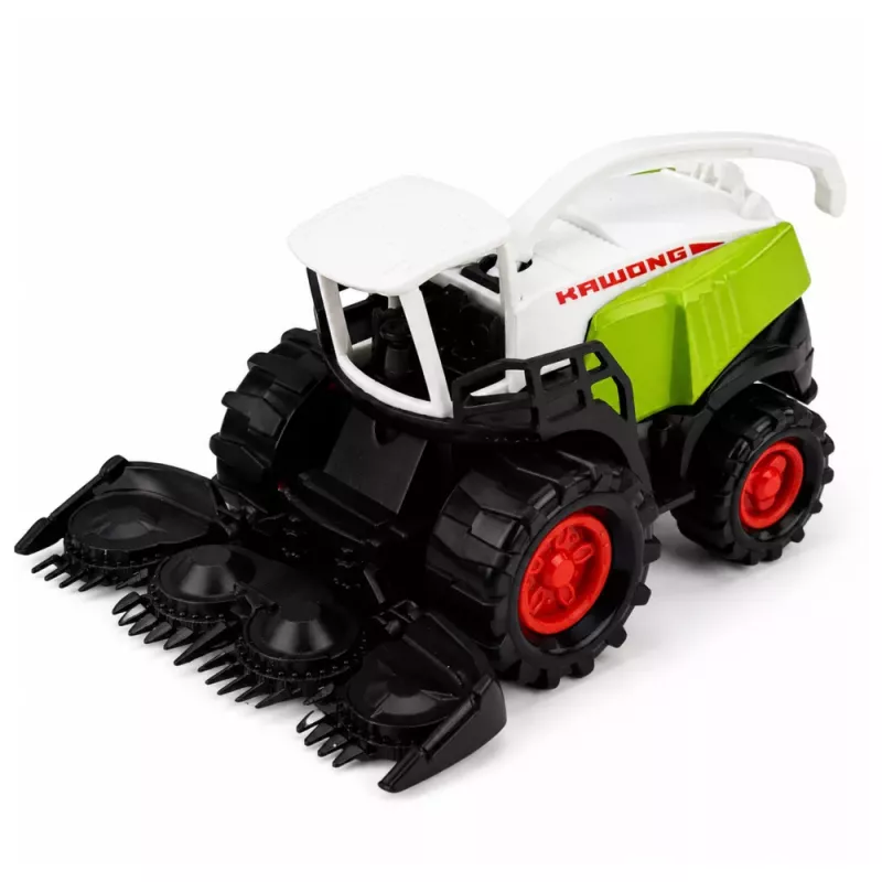 LEAN TOYS Set of Agricultural Vehicles Tractor Forage Harvester Trailer Baler 1:68 4 pcs.