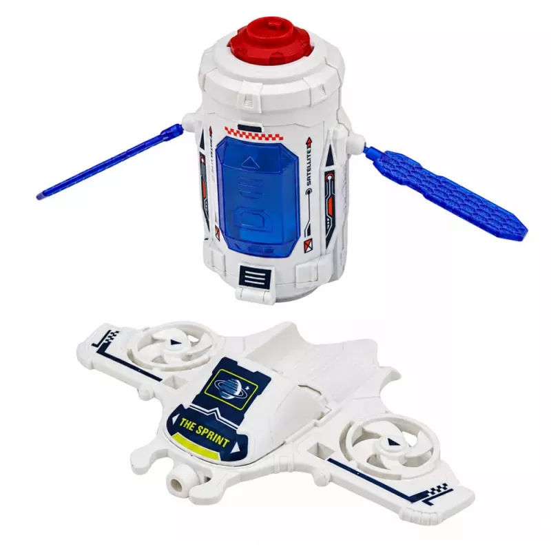LEAN TOYS Space Set Rakete Shuttle Drohne Astronaut Satellit Fahrzeug