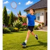 LEAN TOYS Badminton Set, 3 Schläger, Federbälle, orangefarbene Tasche