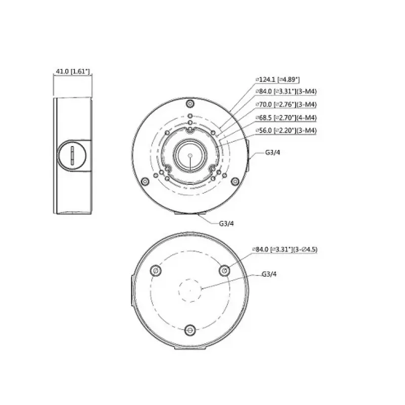 DAHUA PFA130-E-B Adapter, Montagehalterung Schwarz