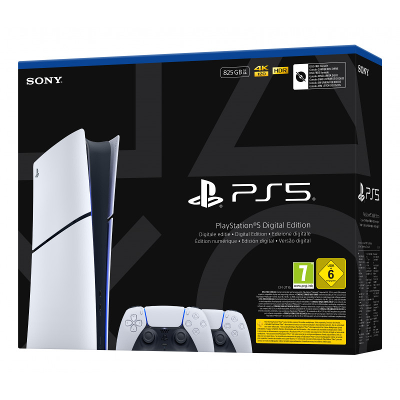Sony PlayStation 5 Digital Edition Slim Konsole (CFI-2116B01Y) mit DualSense Wireless-Controller - Weiß