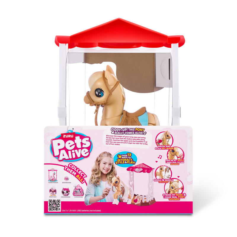 Zuru Pets Alive Magical Pony mit Stall – Interaktives elektronisches Einhorn-Spielzeug