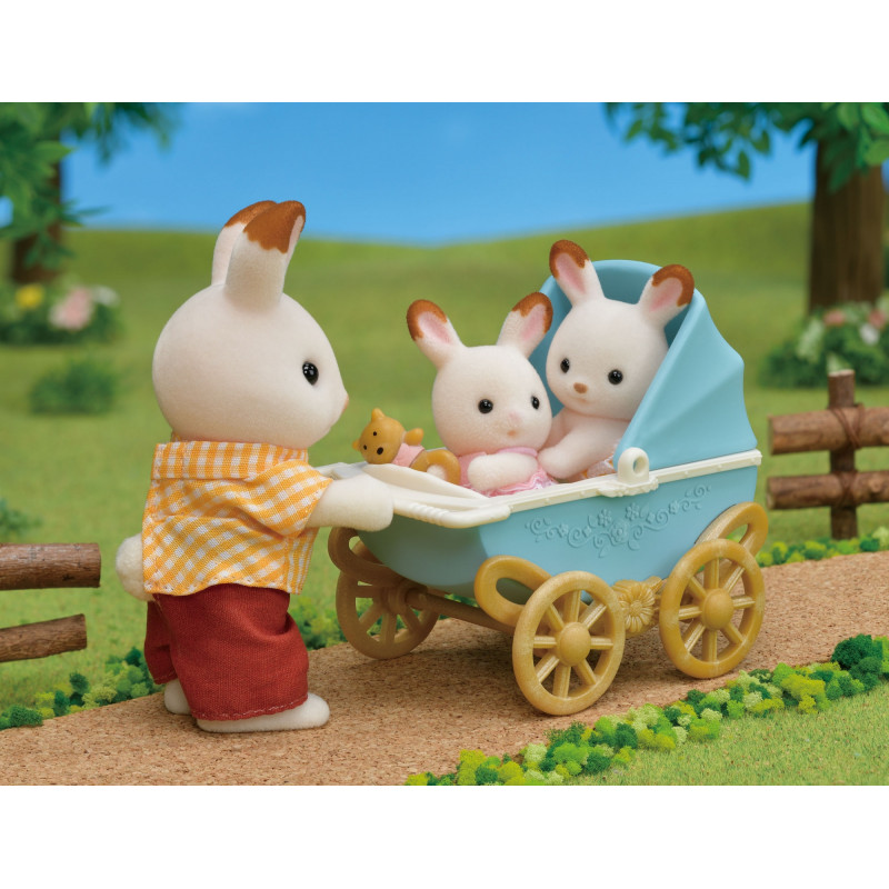 EPOCH Sylvanian Families Schokoladenhasen-Zwillinge mit Kinderwagen