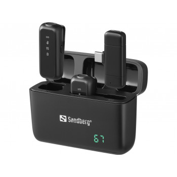 SANDBERG Streamer USB-C Wireless Mic x2 - Dual-Mikrofon-Set - 20 Hz - 20 kHz
