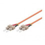Microconnect 1m SC/UPC-SC/UPC Duplex Multimode OM2 Glasfaser-Patchkabel, LSZH, Orange