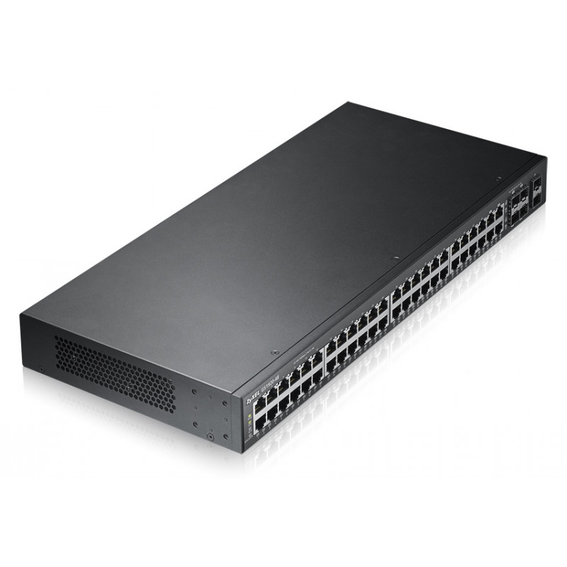 ZyXEL GS1920-48 48-Port Gigabit Smart Managed Switch mit 4 SFP-Uplinks und PoE+ (375W)