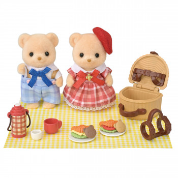 EPOCH Sylvanian Families Biscuit Bear Geschwister Picknick-Spaß Spielset