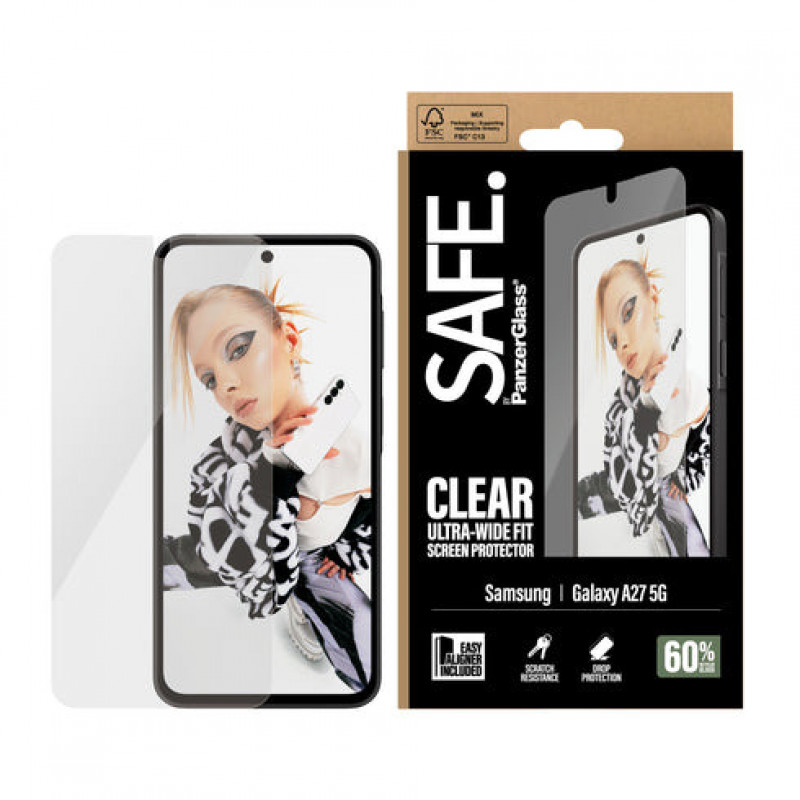 SAFE by PanzerGlass Ultra-Wide Fit Displayschutzglas aus gehärtetem Glas mit EasyAligner für Samsung Galaxy A27 5G