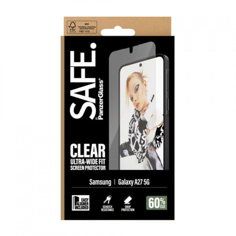 SAFE by PanzerGlass Ultra-Wide Fit Displayschutzglas aus gehärtetem Glas mit EasyAligner für Samsung Galaxy A27 5G