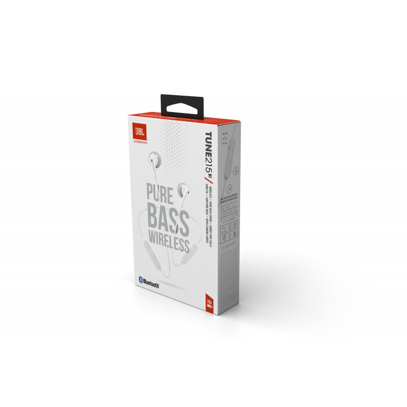JBL Tune 215BT Kabellose In-Ear Neckband-Kopfhörer - Weiß