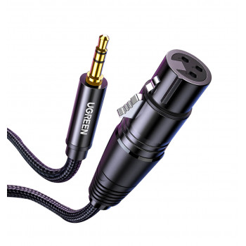 UGREEN AV182 XLR-Stecker auf 3,5-mm-TRS-Stecker Audiokabel 1 m Schwarz