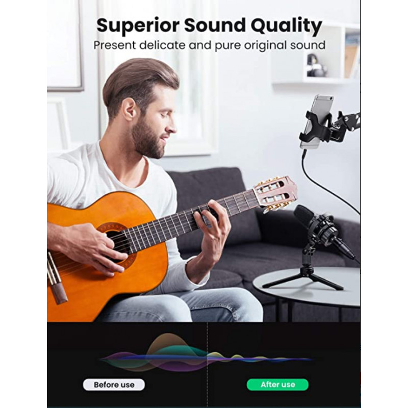 UGREEN AV182 XLR-Stecker auf 3,5-mm-TRS-Stecker Audiokabel 1 m Schwarz