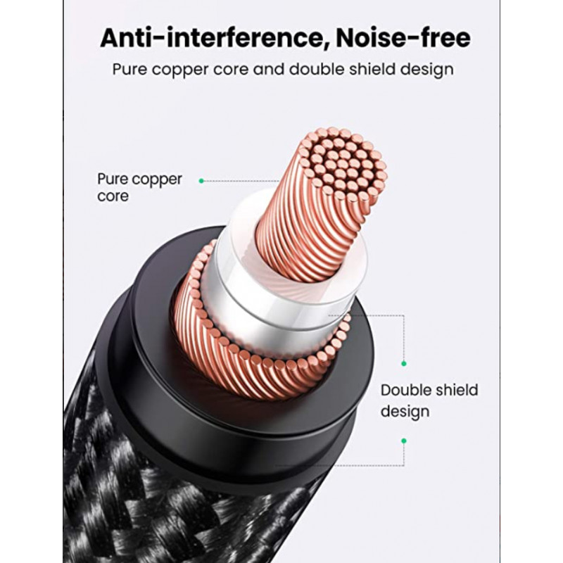 UGREEN AV182 XLR-Stecker auf 3,5-mm-TRS-Stecker Audiokabel 1 m Schwarz